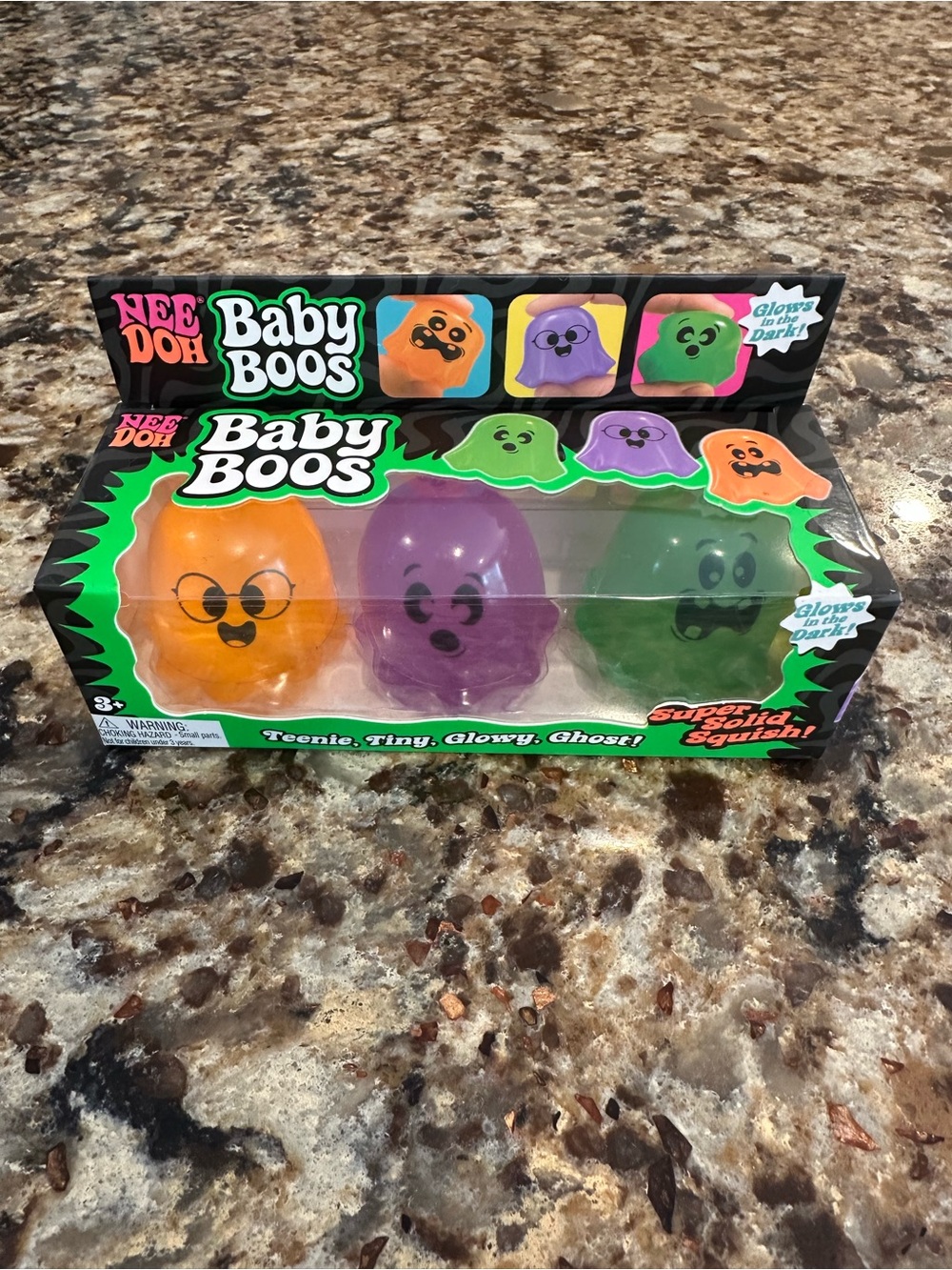 NEE DOH Baby Boos Glow-In-The-Dark Ghosts - Orange, Purple, Green - Picture 4 of 6